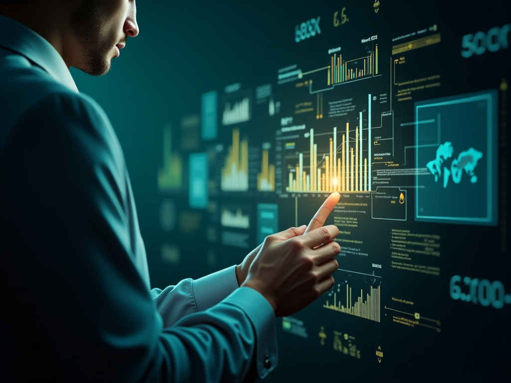 Innovación Fintech visualizada con gráficos digitales