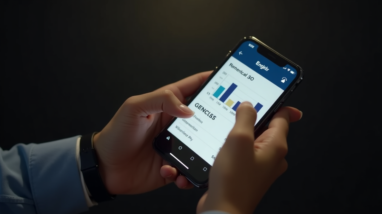 Interfaz de banca móvil moderna en un smartphone